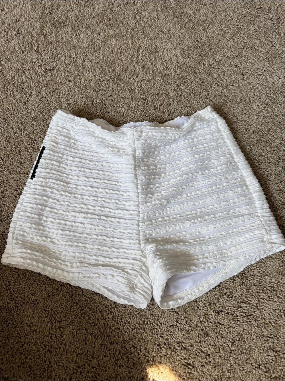 White Ruffled Mini Shorts
